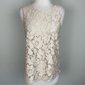 Diane Von Furstenberg Beige Lace Tank Top 2